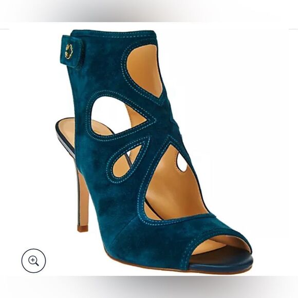C. Wonder Suede Peep Toe Booties w/ Cutout Design - Phoebe | size 8 - Picture 1 of 11
